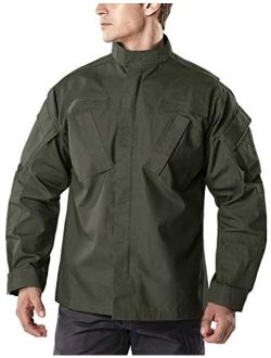 Men's Combat Military Jacket, Water Repellent Ripstop Army Fatigue Field Jacket, Outdoor EDC Tactical ACU/BDU Coat