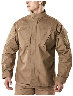 Men's Combat Military Jacket, Water Repellent Ripstop Army Fatigue Field Jacket, Outdoor EDC Tactical ACU/BDU Coat