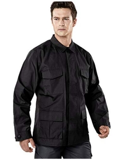Men's Combat Military Jacket, Water Repellent Ripstop Army Fatigue Field Jacket, Outdoor EDC Tactical ACU/BDU Coat