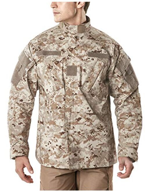 CQR Men's Combat Military Jacket, Water Repellent Ripstop Army Fatigue Field Jacket, Outdoor EDC Tactical ACU/BDU Coat