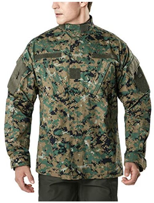 CQR Men's Combat Military Jacket, Water Repellent Ripstop Army Fatigue Field Jacket, Outdoor EDC Tactical ACU/BDU Coat