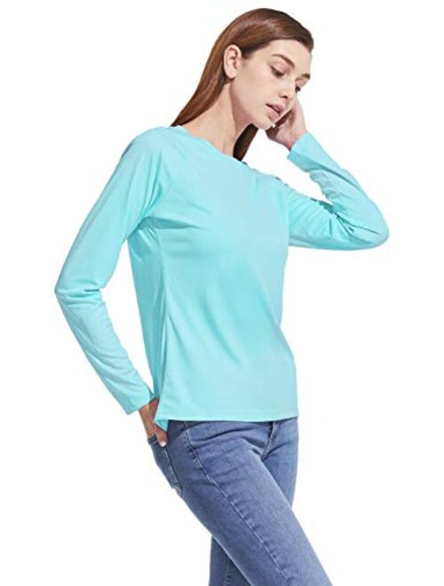 CQR Women's UPF 50+ Long Sleeve UV/Sun Protection T-Shirt, Outdoor Cool Dry Athletic Performance Hiking Shirts