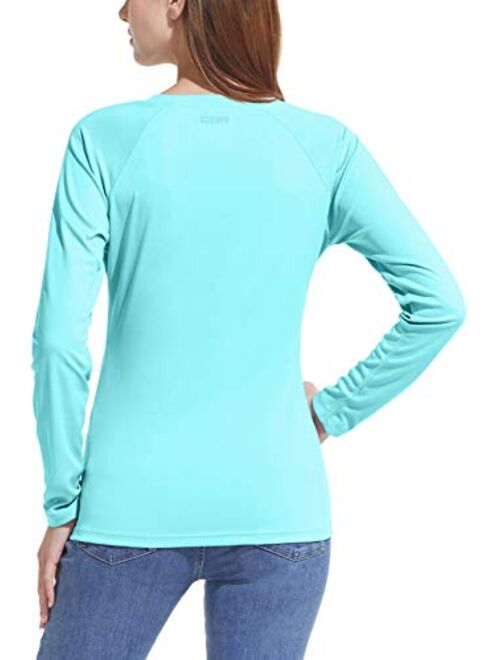 CQR Women's UPF 50+ Long Sleeve UV/Sun Protection T-Shirt, Outdoor Cool Dry Athletic Performance Hiking Shirts
