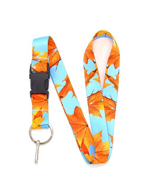 Buttonsmith Floral Lanyard - Premium with Buckle, Breakaway and Wristlet - Made in The USA