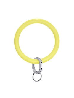 Townshine Wristlet Keychain Bracelet Bangle Key Ring 3.8" Round Key Ring Soft Silicone Car Key Chain Holder for Women