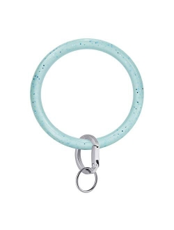 Townshine Wristlet Keychain Bracelet Bangle Key Ring 3.8" Round Key Ring Soft Silicone Car Key Chain Holder for Women