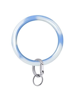 Townshine Wristlet Keychain Bracelet Bangle Key Ring 3.8" Round Key Ring Soft Silicone Car Key Chain Holder for Women