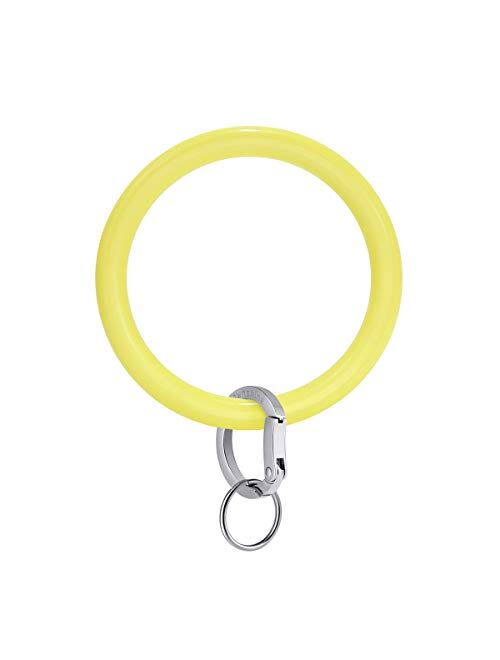 Townshine Wristlet Keychain Bracelet Bangle Key Ring 3.8" Round Key Ring Soft Silicone Car Key Chain Holder for Women