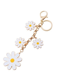 Giftale Women's Flower Bag Charms Enameled Keychain Purse Accessories