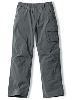 Kids Youth Hiking Cargo Pants, UPF 50  Quick Dry Convertible Zip Off/Regular Pants, Outdoor Camping Pants