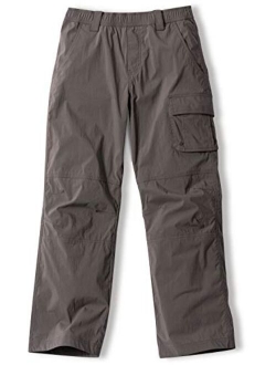 Kids Youth Hiking Cargo Pants, UPF 50  Quick Dry Convertible Zip Off/Regular Pants, Outdoor Camping Pants