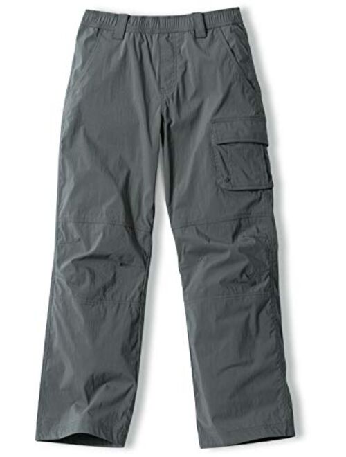 CQR Kids Youth Hiking Cargo Pants, UPF 50+ Quick Dry Convertible Zip Off/Regular Pants, Outdoor Camping Pants