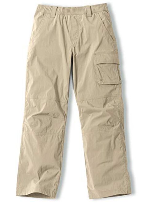 CQR Kids Youth Hiking Cargo Pants, UPF 50+ Quick Dry Convertible Zip Off/Regular Pants, Outdoor Camping Pants