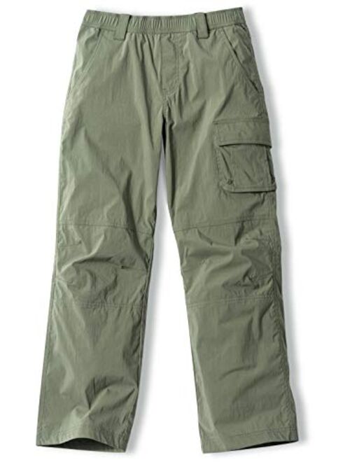 CQR Kids Youth Hiking Cargo Pants, UPF 50+ Quick Dry Convertible Zip Off/Regular Pants, Outdoor Camping Pants