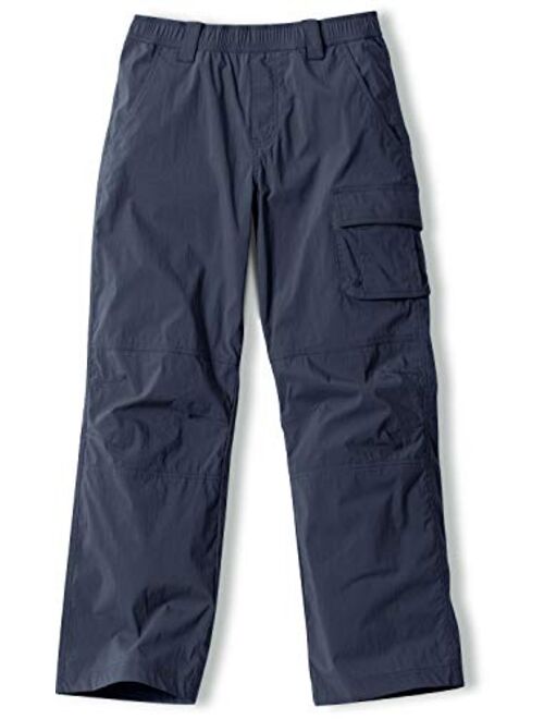 CQR Kids Youth Hiking Cargo Pants, UPF 50+ Quick Dry Convertible Zip Off/Regular Pants, Outdoor Camping Pants