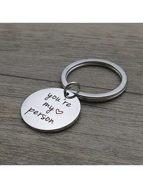 You are My Person You Will Always Be My Person Best Friends Gift Stainless Steel Pendant Keychain Key Ring