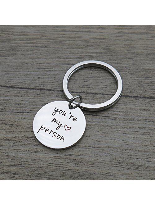 You are My Person You Will Always Be My Person Best Friends Gift Stainless Steel Pendant Keychain Key Ring