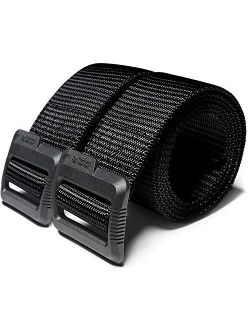1 or 2 Pack Tactical Belt, Military Style Heavy Duty Belt, Nylon Webbing EDC Quick-Release Buckle