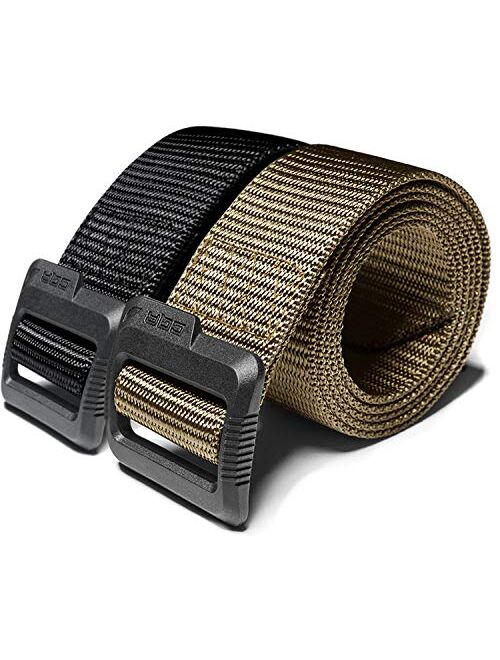 CQR 1 or 2 Pack Tactical Belt, Military Style Heavy Duty Belt, Nylon Webbing EDC Quick-Release Buckle