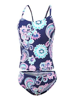 Moon Tree Girls Two Piece Swimsuits Tankini Swimwear Bathing Suit Set