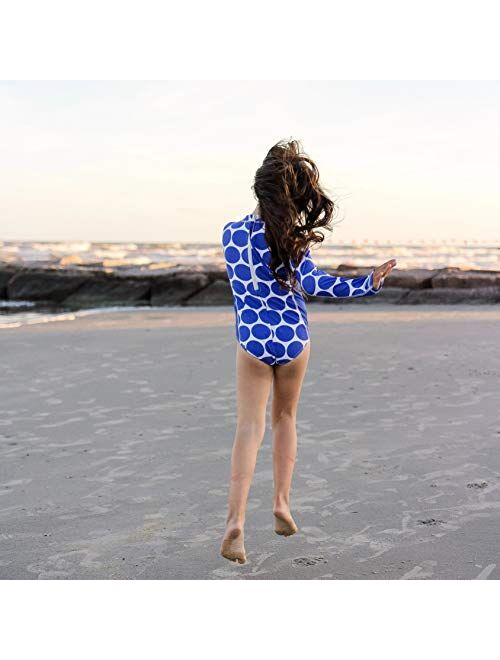 SwimZip UPF 50+ Girls Long Sleeve 1 Piece Body Suit Swimsuit (Multiple Colors)