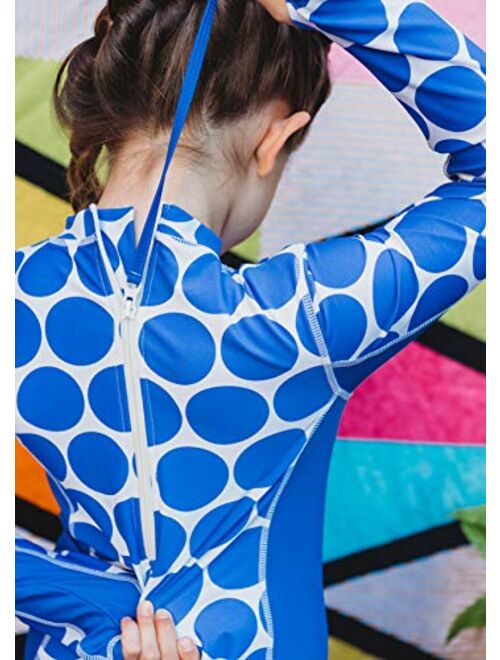 SwimZip UPF 50+ Girls Long Sleeve 1 Piece Body Suit Swimsuit (Multiple Colors)