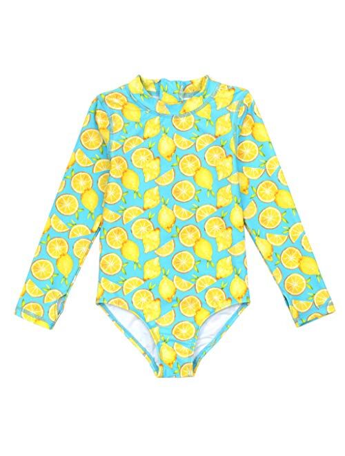 SwimZip UPF 50+ Girls Long Sleeve 1 Piece Body Suit Swimsuit (Multiple Colors)