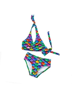 Sun Tails Mermaid Swimsuit - Girls Bikini Set - Matching Scale Colors