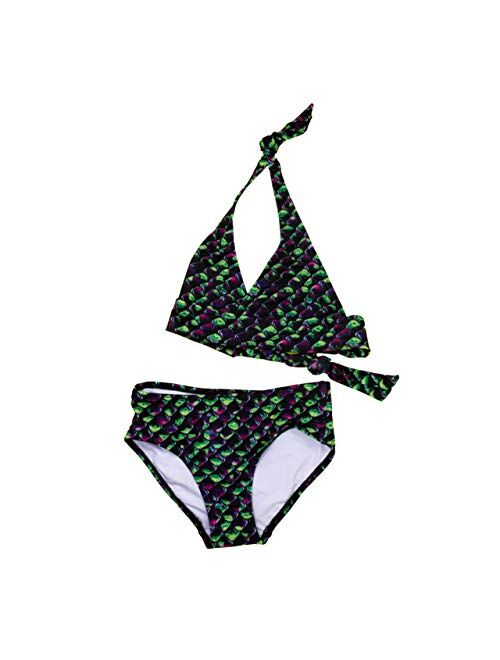 Sun Tails Mermaid Swimsuit - Girls Bikini Set - Matching Scale Colors