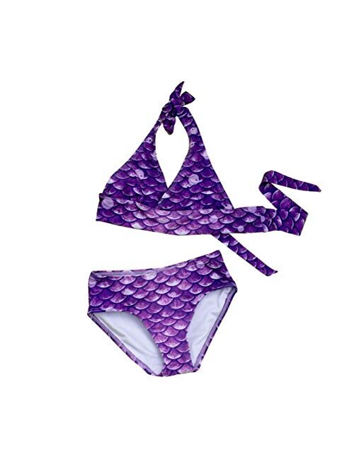 Sun Tails Mermaid Swimsuit - Girls Bikini Set - Matching Scale Colors