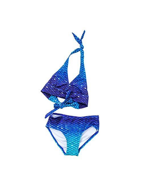 Sun Tails Mermaid Swimsuit - Girls Bikini Set - Matching Scale Colors