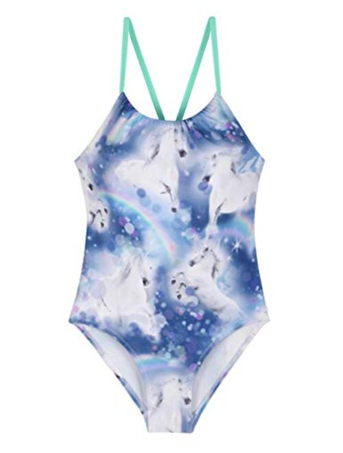 Cadocado Girls One Piece Swimsuit Ice Cream Bathing Suit Cross Back Swimwear Beach Clothes