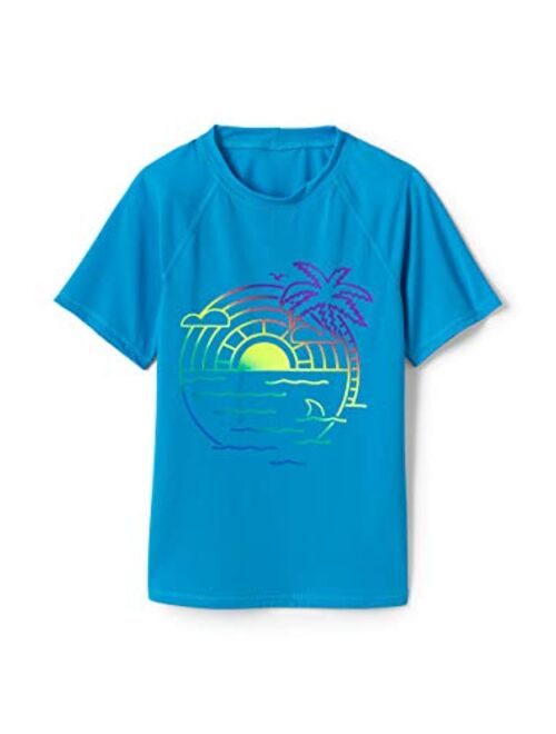 Lands' End Girls Graphic Mock Neck UPF 50 Sun Protection Rash Guard