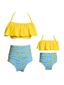 WIWIQS Summer Cute Baby Girls Bikini Set Family Matching Swimwear Mommy and Me SwimsuitPrime