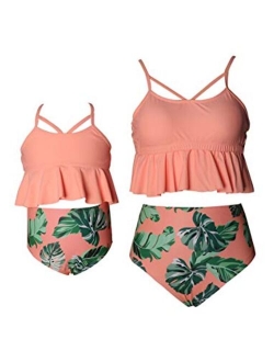 WIWIQS Summer Cute Baby Girls Bikini Set Family Matching Swimwear Mommy and Me SwimsuitPrime