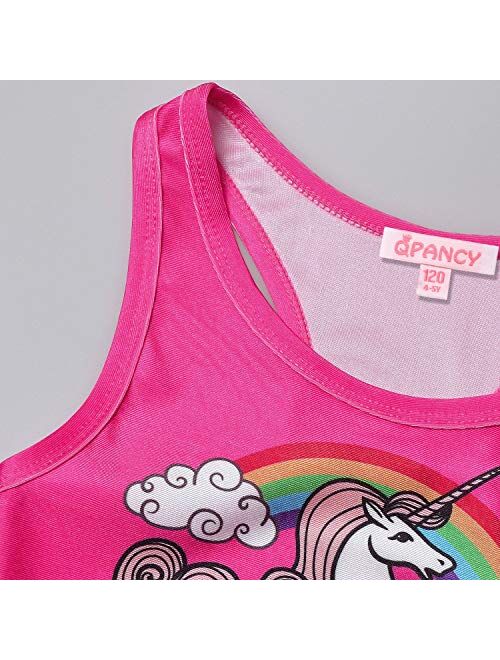 QPANCY Girls 2-Piece Tankini Swimsuits Unicorn Mermaid Bathing Suits Swimwear