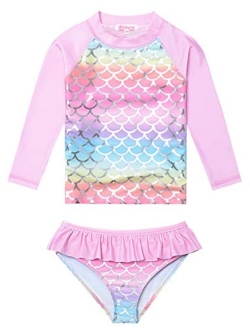 QPANCY Girls Rash Guard Swimwear Swimsuit Bathing Suits UPF 50+ Sun Protection