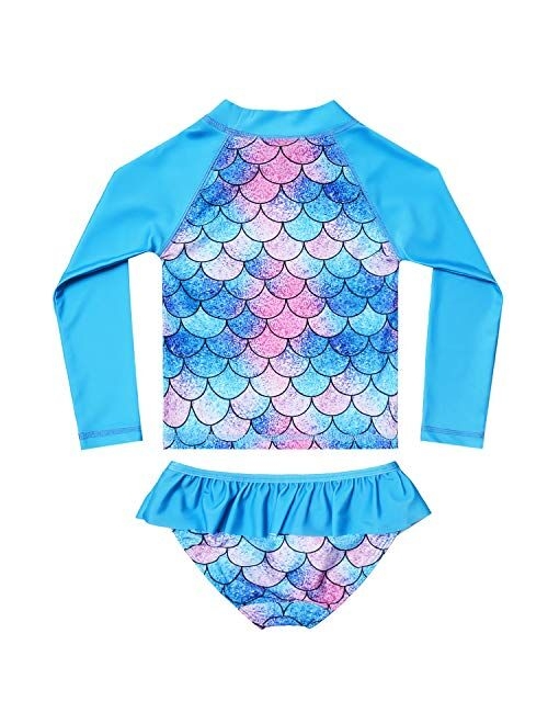 QPANCY Girls Rash Guard Swimwear Swimsuit Bathing Suits UPF 50+ Sun Protection