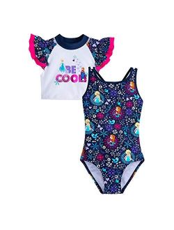 Frozen Swimsuit and Rash Guard Set for Girls