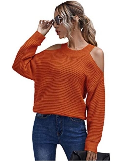 Womens Raw Hem Open Cold Shoulder Top Long Sleeve Heathered Pullover Tee Shirt