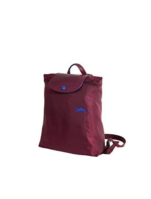 Longchamp 'Le Pliage' Nylon and Leather Club Backpack, Prune