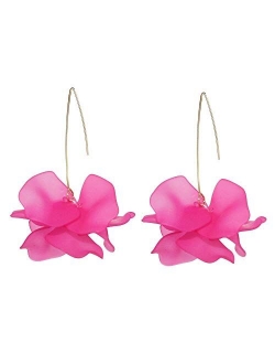 Colorful Flower Hoop Earrings, Floral Drop Dangle Statement Earrings for Women KELMALL COLLECTION