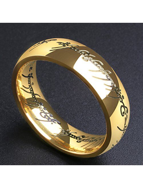 King Will Magic 7mm Titanium Ring Gold Plated Rings Comfort Fit Wedding Band for Men Women