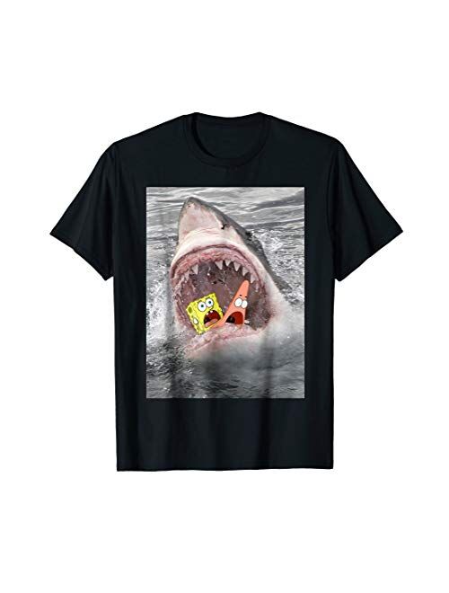 Spongebob SquarePants Shark Attack Humorous T-Shirt