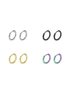 Surgical Stainless Steel Hoop Earrings 8mm/10mm/12mm Small Huggie Hoop Earrings for Women and Men