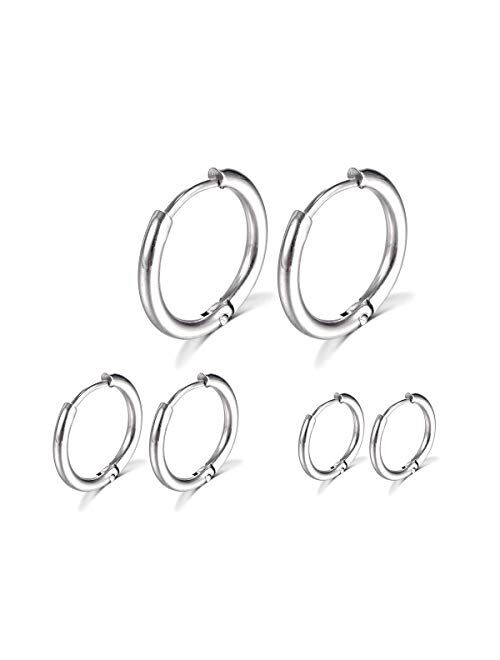 Surgical Stainless Steel Hoop Earrings 8mm/10mm/12mm Small Huggie Hoop Earrings for Women and Men