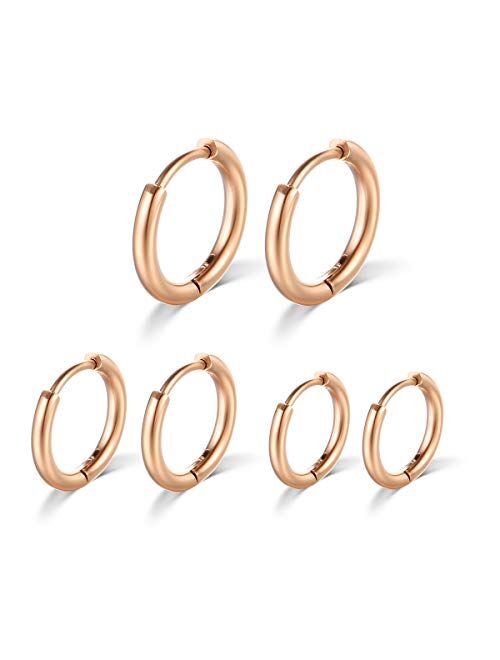 Surgical Stainless Steel Hoop Earrings 8mm/10mm/12mm Small Huggie Hoop Earrings for Women and Men