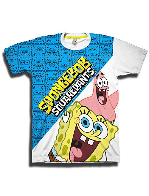 SpongeBob SquarePants Boys Short Sleeve Spongebob, Patrick, Squidward, Mr Krabs Boys Sizes 4-20  T-Shirt