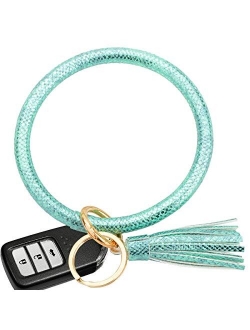 Wristlet Keychain Boho Pom Tassel Bag Charm Credit Card Coin Purse for Women