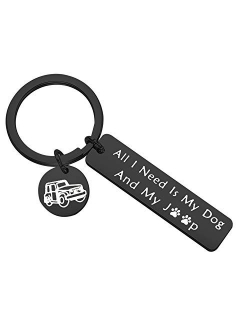 PLITI Dog Lover Keychain Gift Dog Mom Dog Dad Life Gift All I Need is My Dog and My Truck Keyring